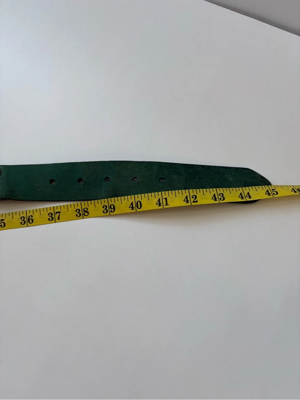 VNTG Old Navy Leather Green Braided Pleated Belt L Rivet Square Buckle Western